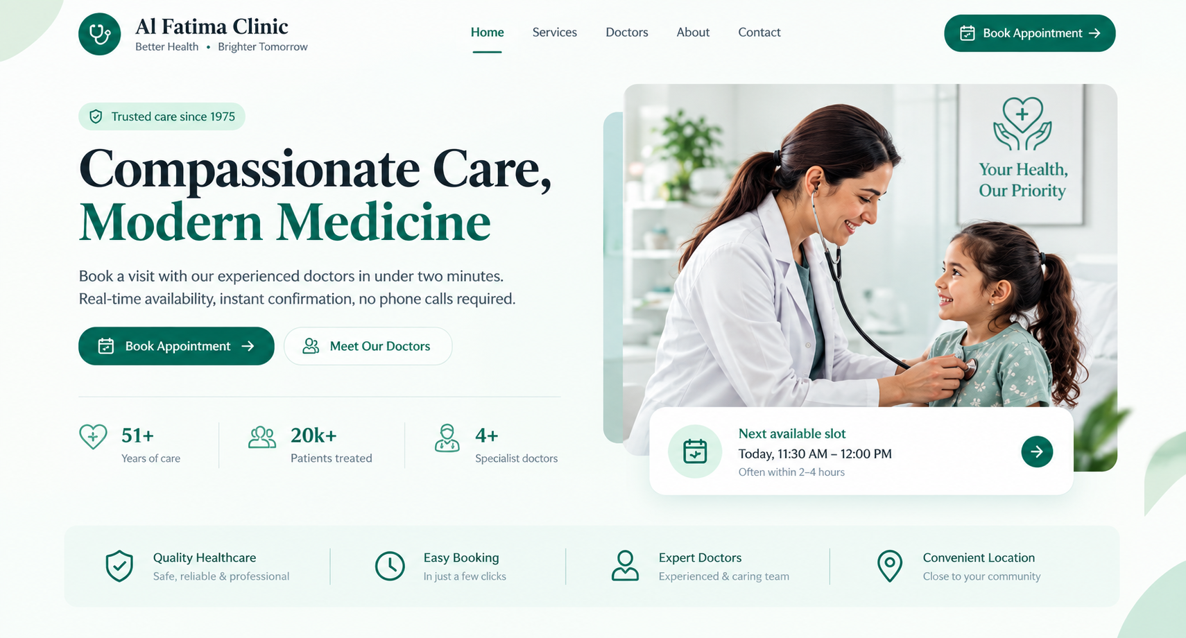 Al Fatima Clinic website project preview