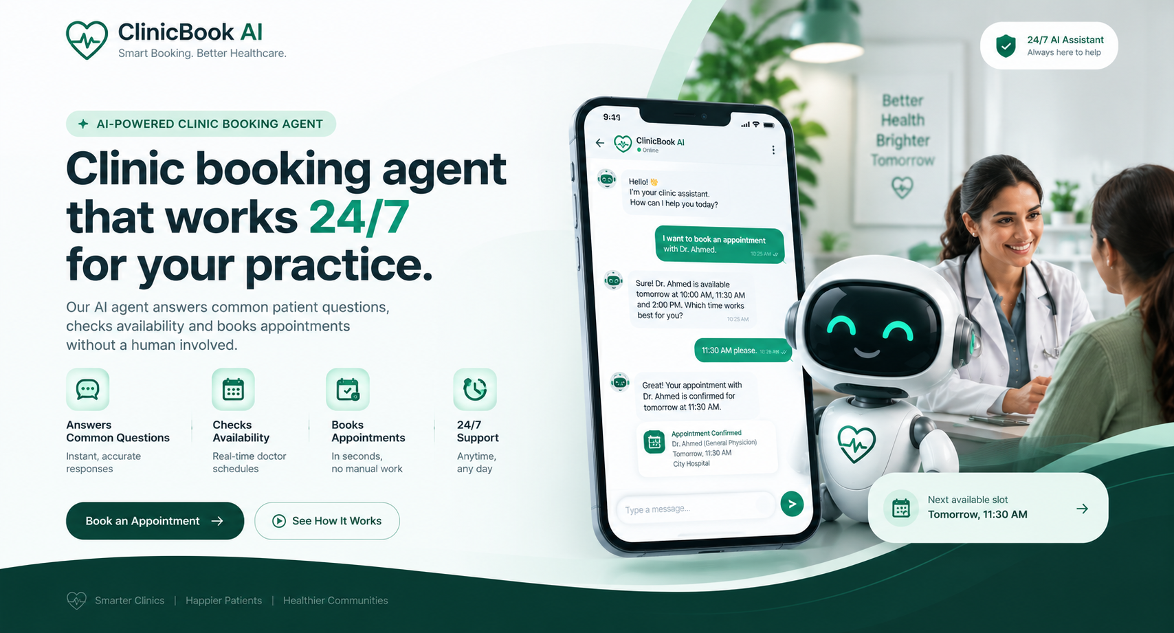 Clinic booking agent project preview